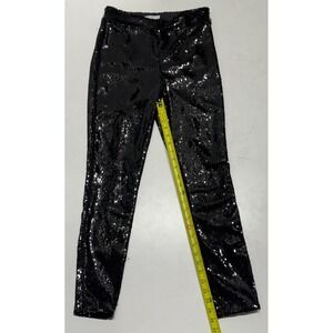 FRAME‎ Black Sequin Pants Small Leggings Glitter Party Sparkle Evening